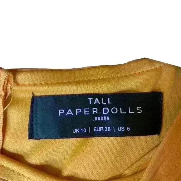 Tall Paper Dolls Gold Dress With Pleated Hem.Size 6 - Picture 4 of 12